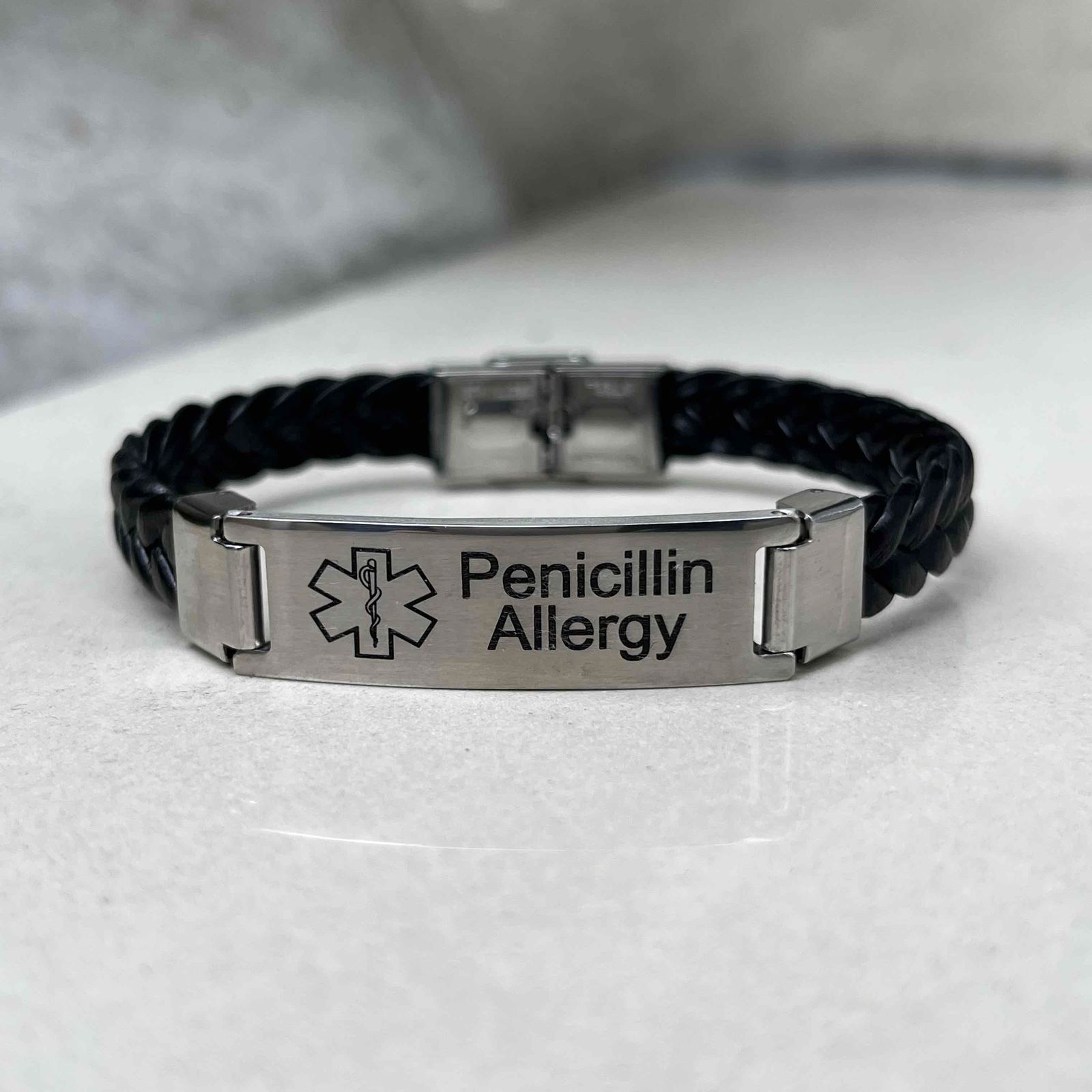 Penicillin Allergy Bracelet, Easy to Identify, Highly Polished Stainless  Steel - Walmart.com