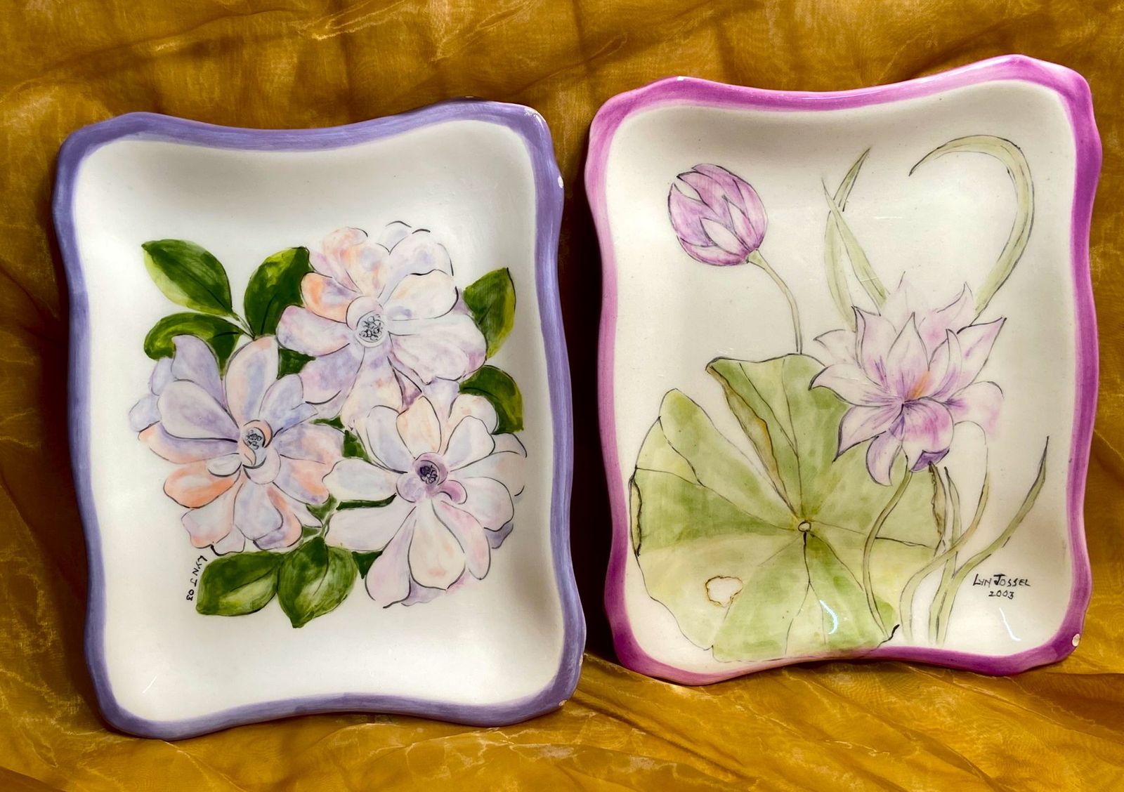 Lyn Jossel floral serving plates