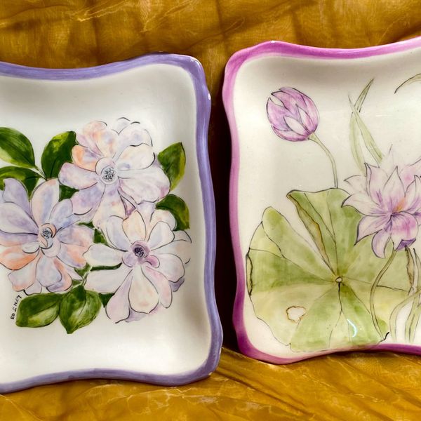 Lyn Jossel floral serving plates