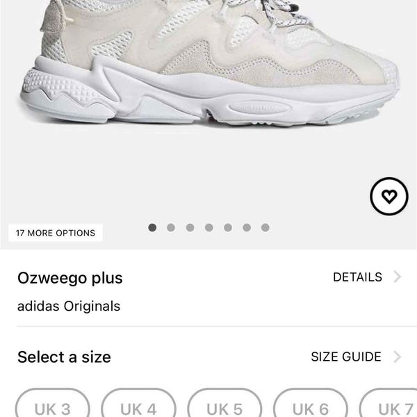 Adidas ozweego top size chart