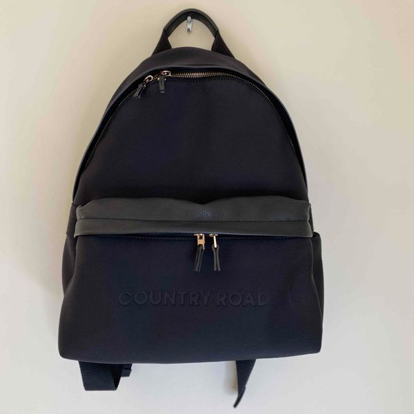 Black Neoprene Country Road Neoprene Backpack Women Country Road