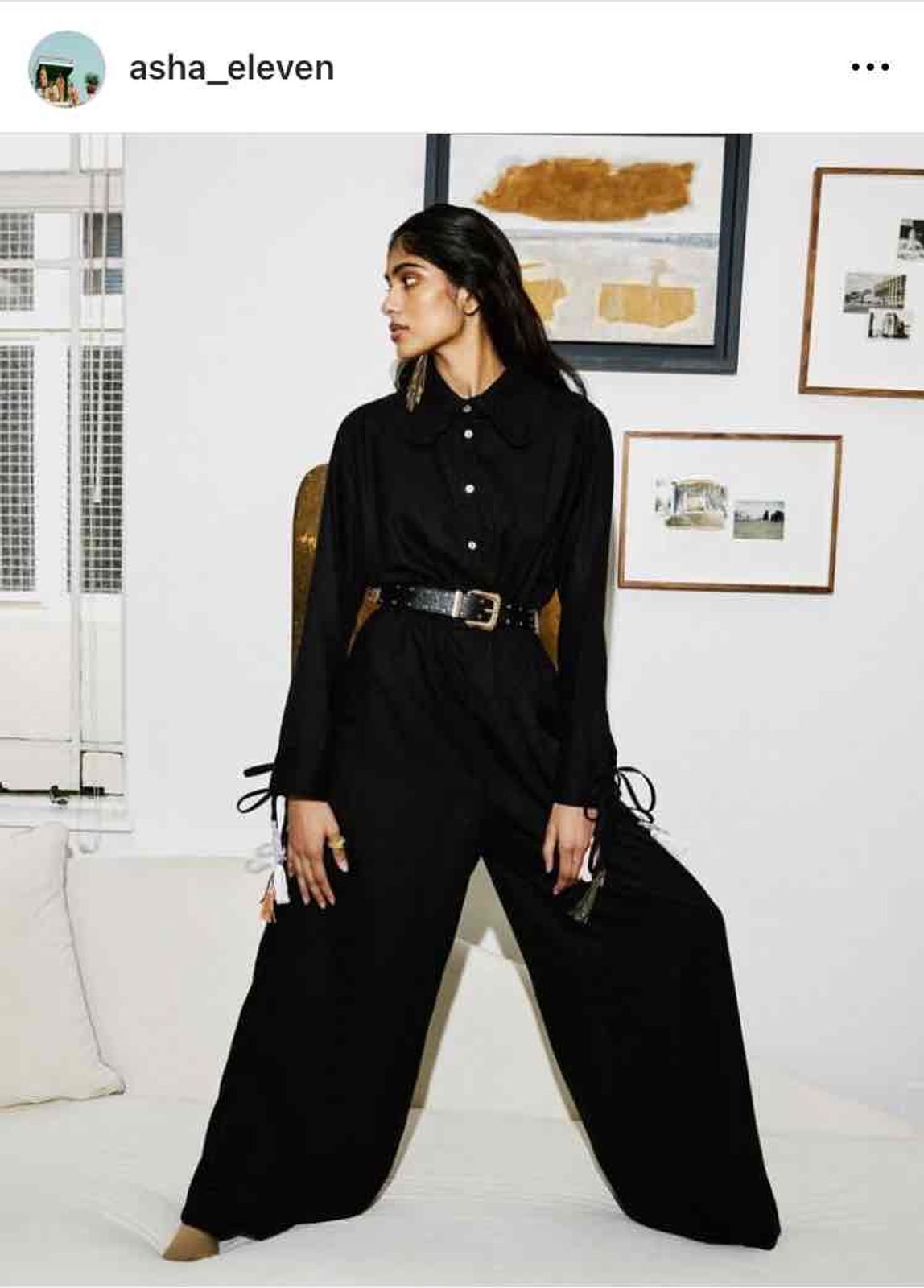 Women Asha Eleven black long wide-leg jumpsui YAGA