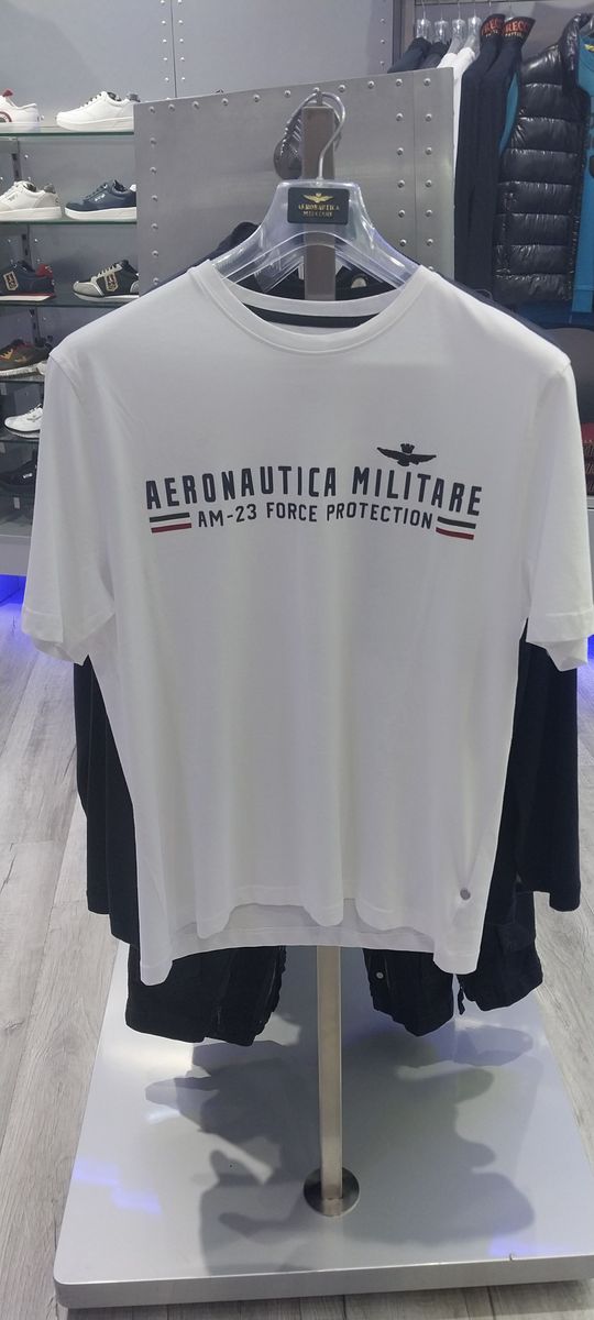 Men Aeronautica Militare white graphic t sh Yaga SA