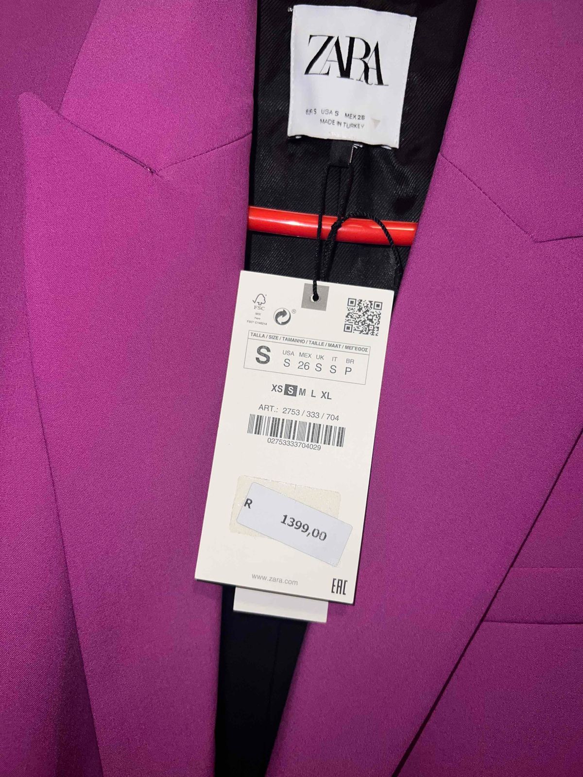 Blazer fushia online zara