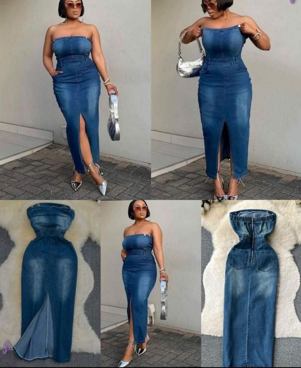 Denim boob discount tube dress