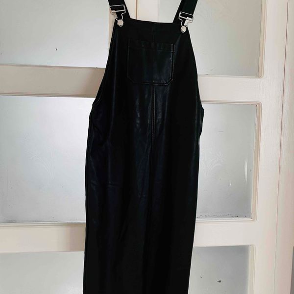 VELVET DUNGAREES DRESS