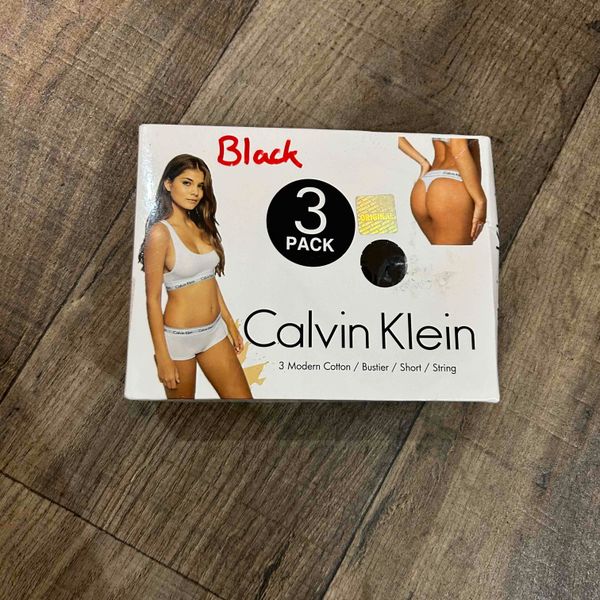 Calvin klein 3 clearance pack bustier short string