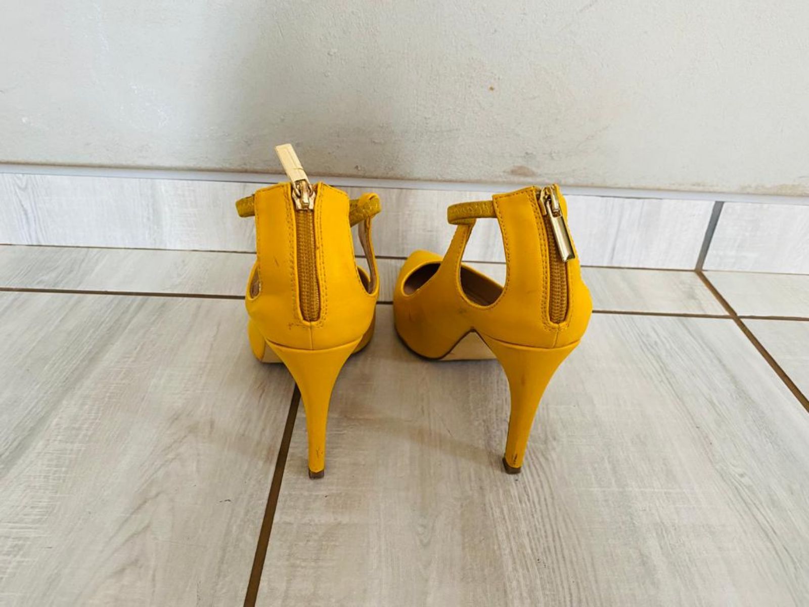 Shoes | Mustard Yellow Chunky Heels | Poshmark