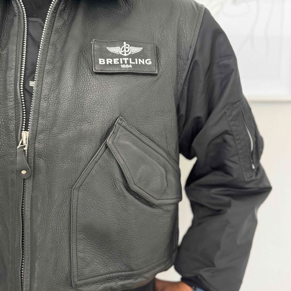 Men Breitling Alpha Industries Leather Bomb YAGA