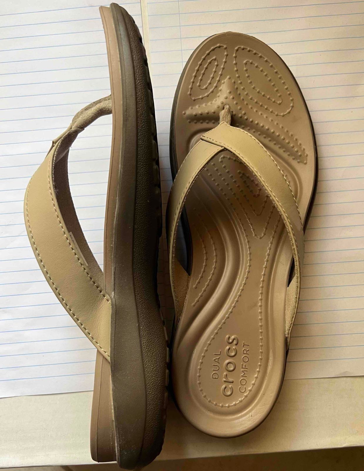 Crocs dual comfort sandals flip flops Size 6 US 8 Worn once and is as good as new