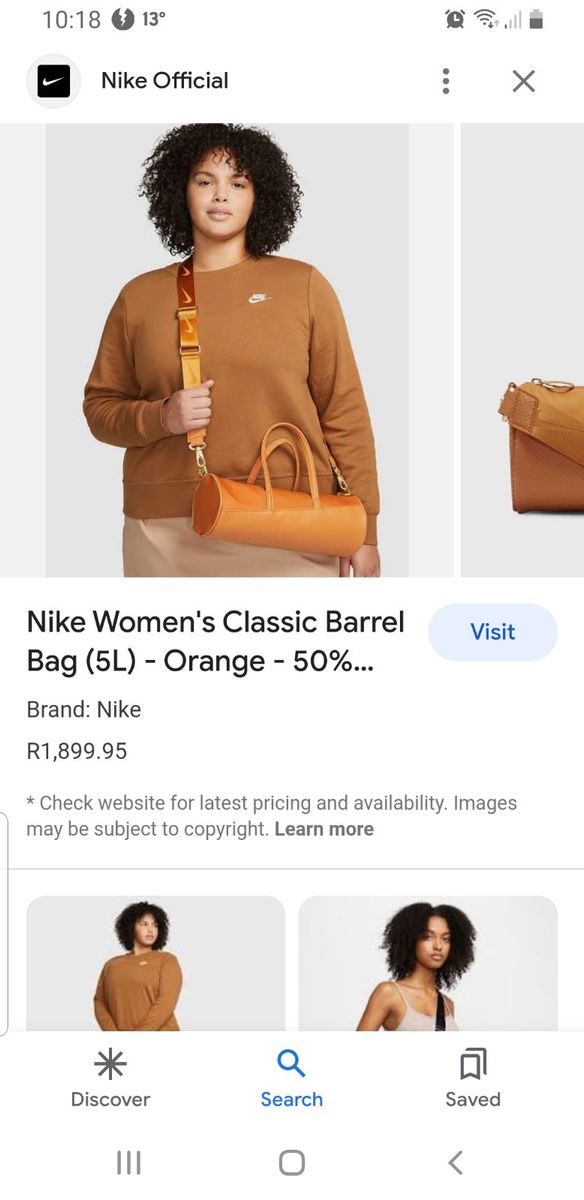 Nike Women's Classic Barrel Bag (5L).