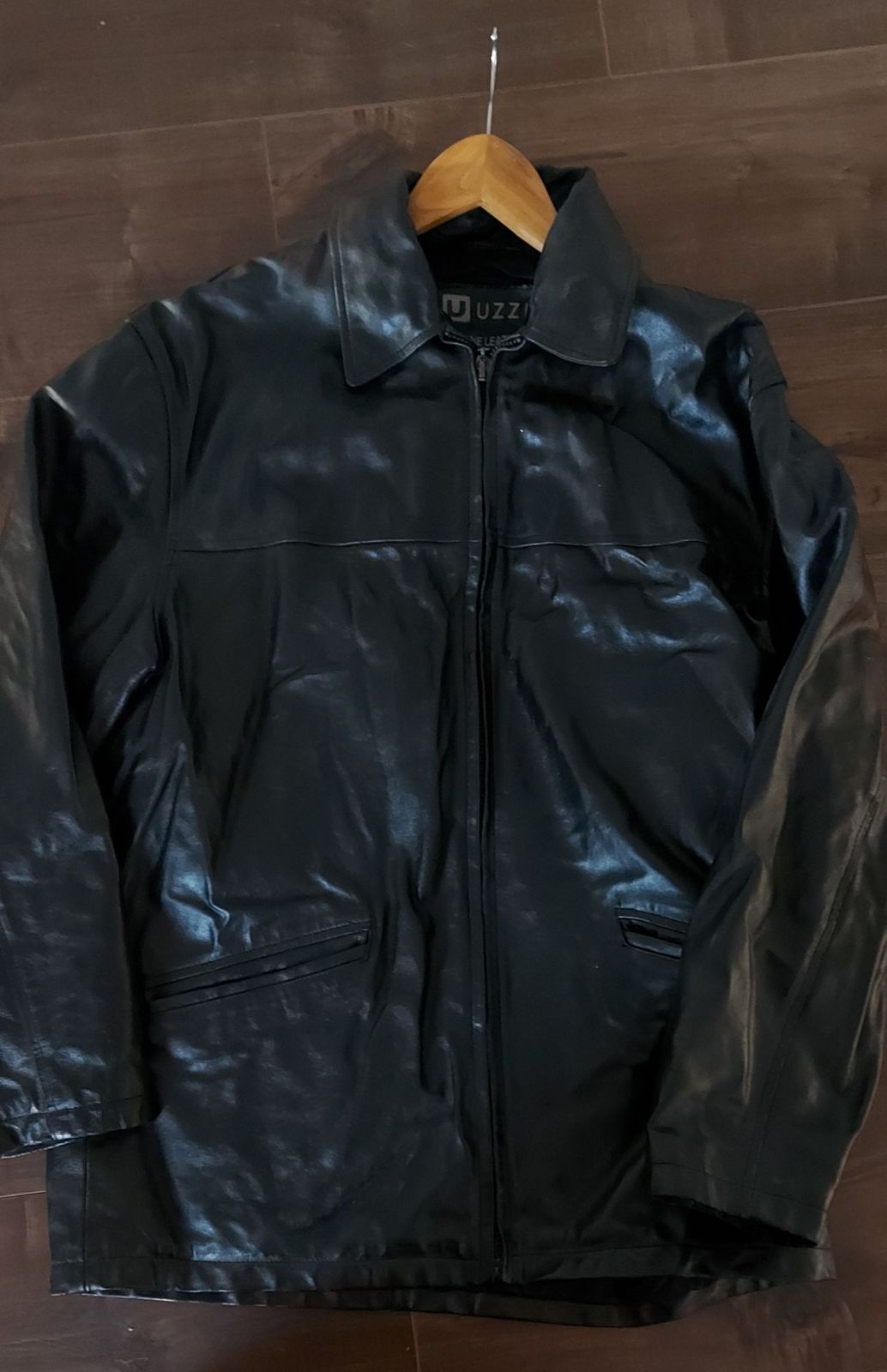 Men Men's UZZI Leather jacket YAGA