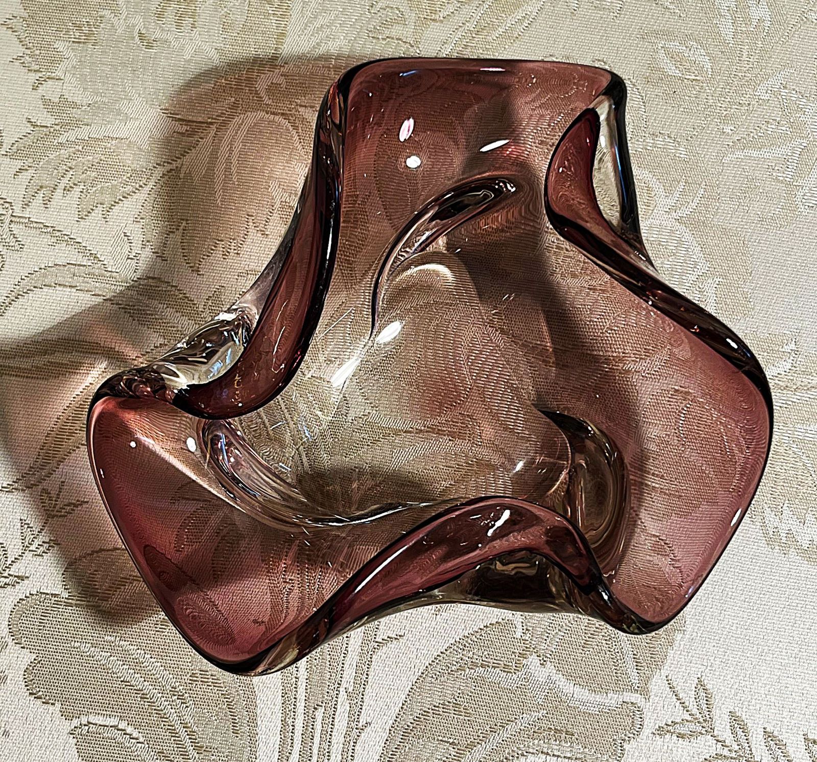 Amethyst art glass decorative dish
