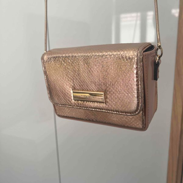 Rose gold clutch bag river island cheap