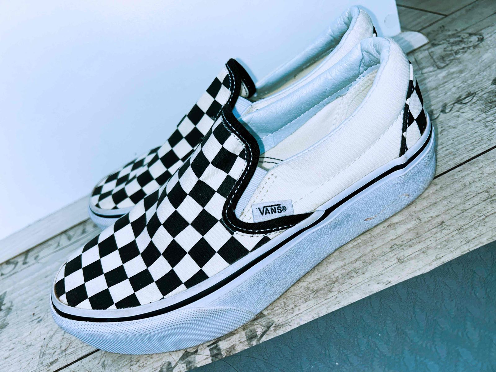 Thick sole checkered on sale vans