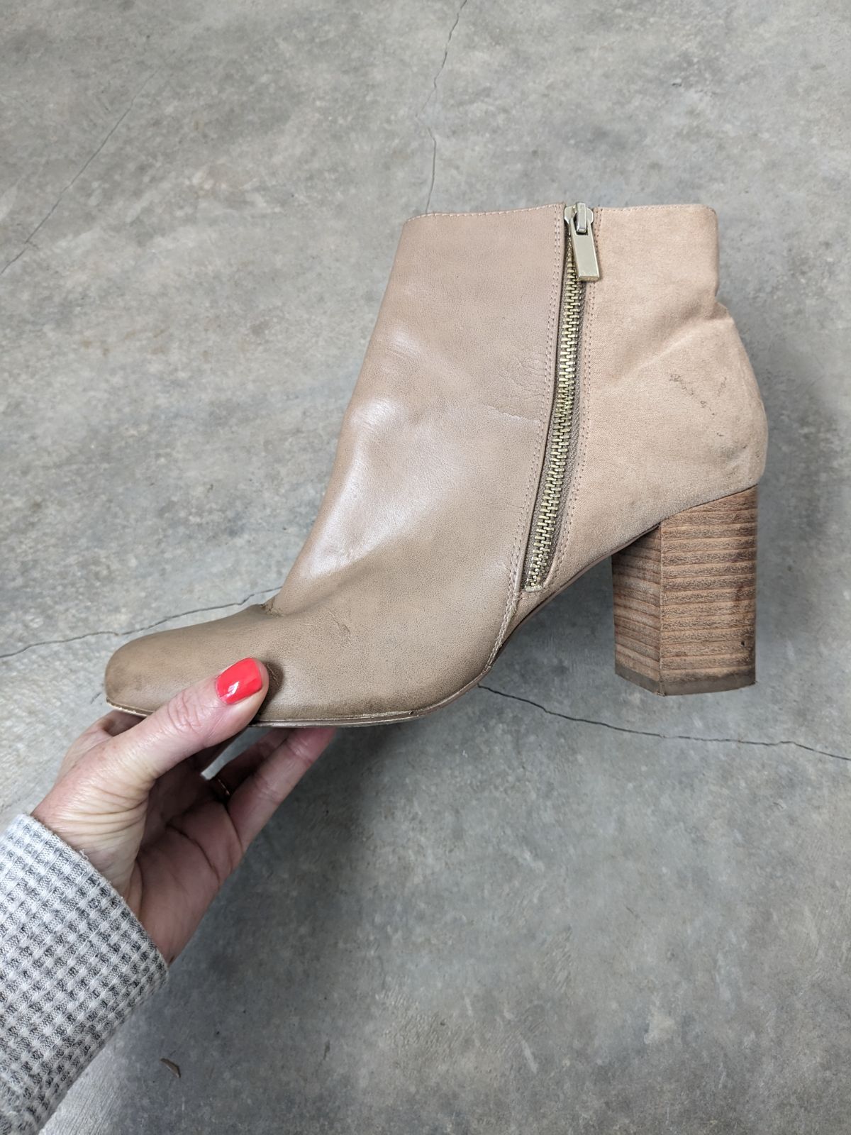 Beige high heel ankle boots online