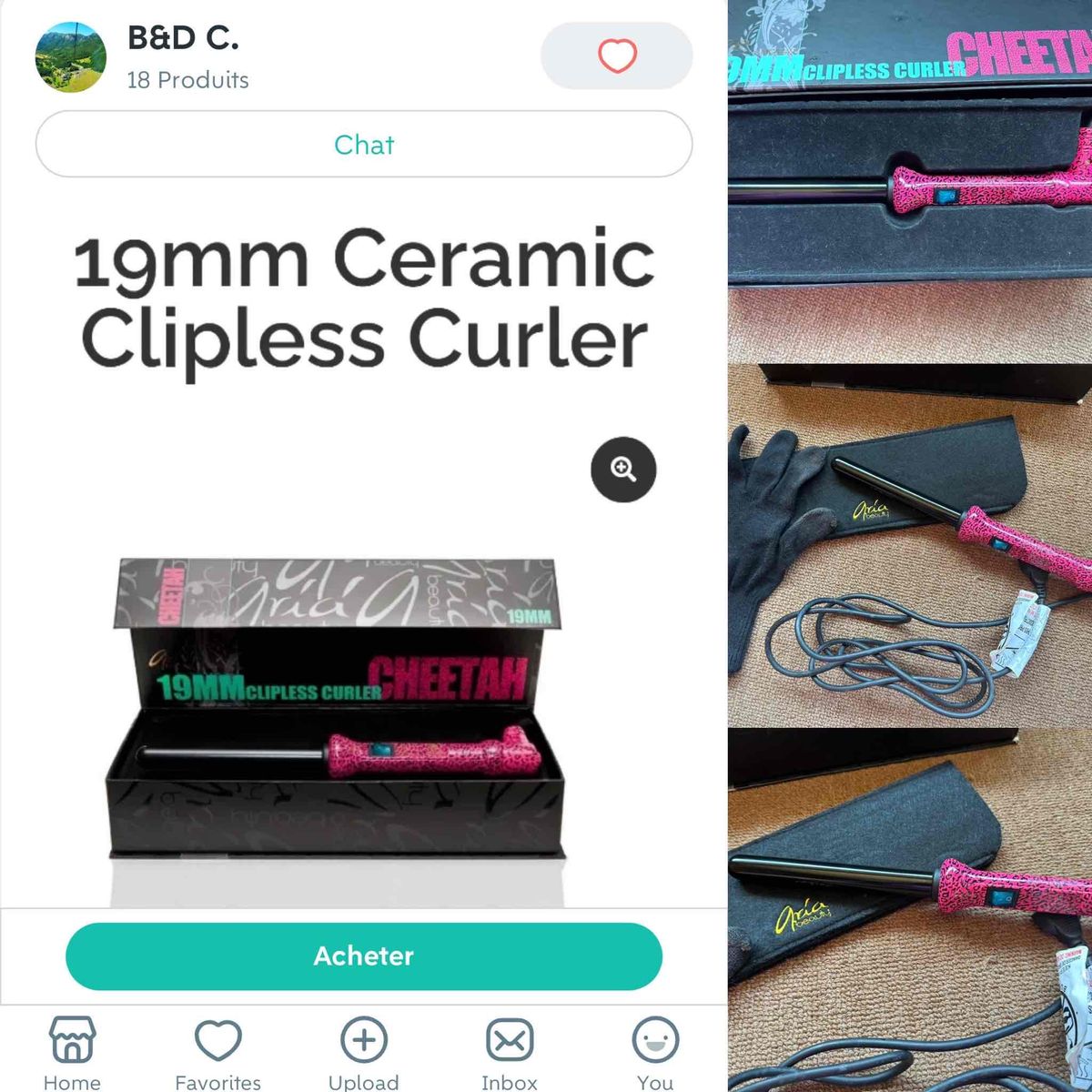 Aria beauty sales 19mm clipless curler