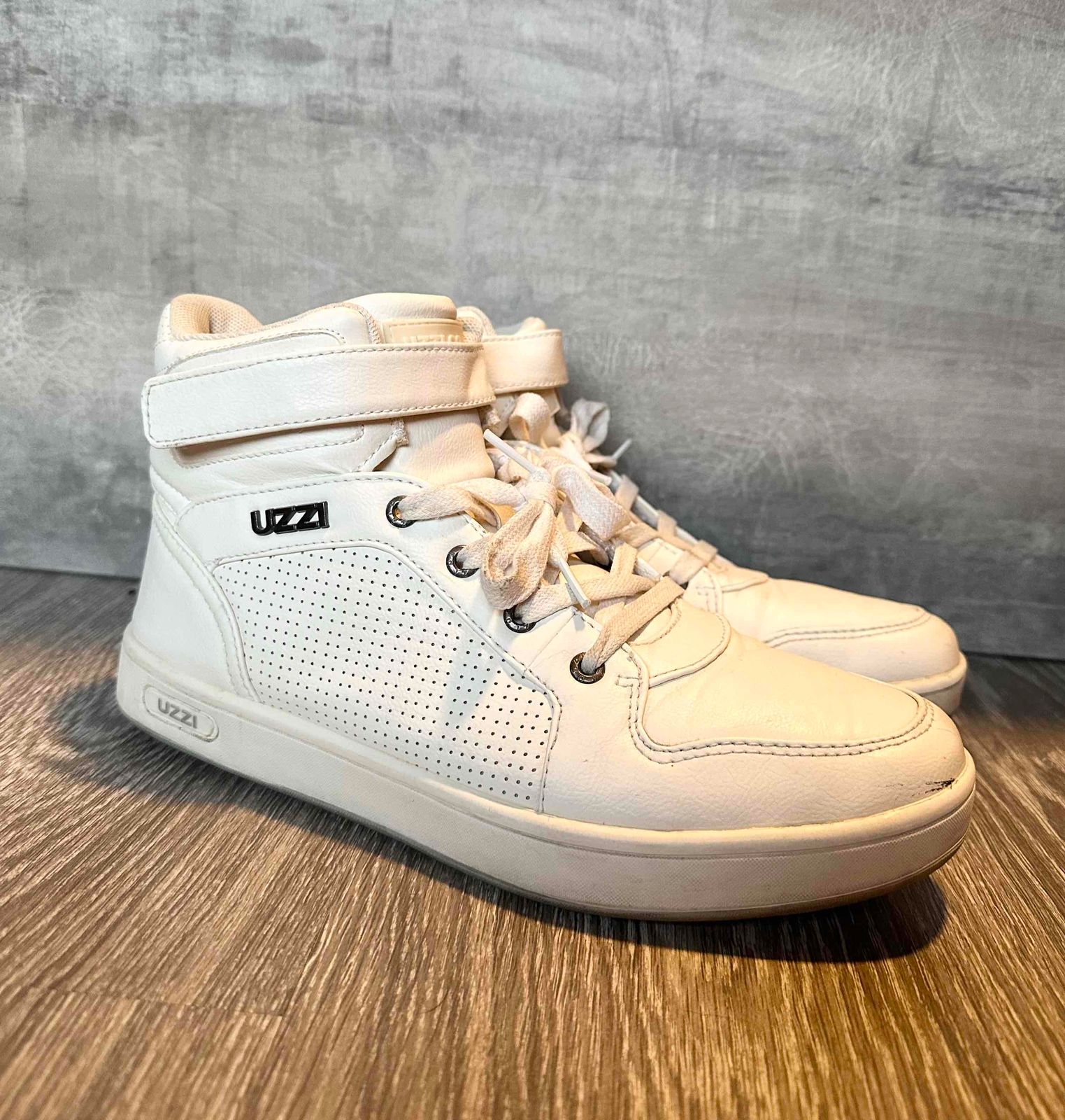 Men Uzzi High Top White Sneakers 👟 Men YAGA