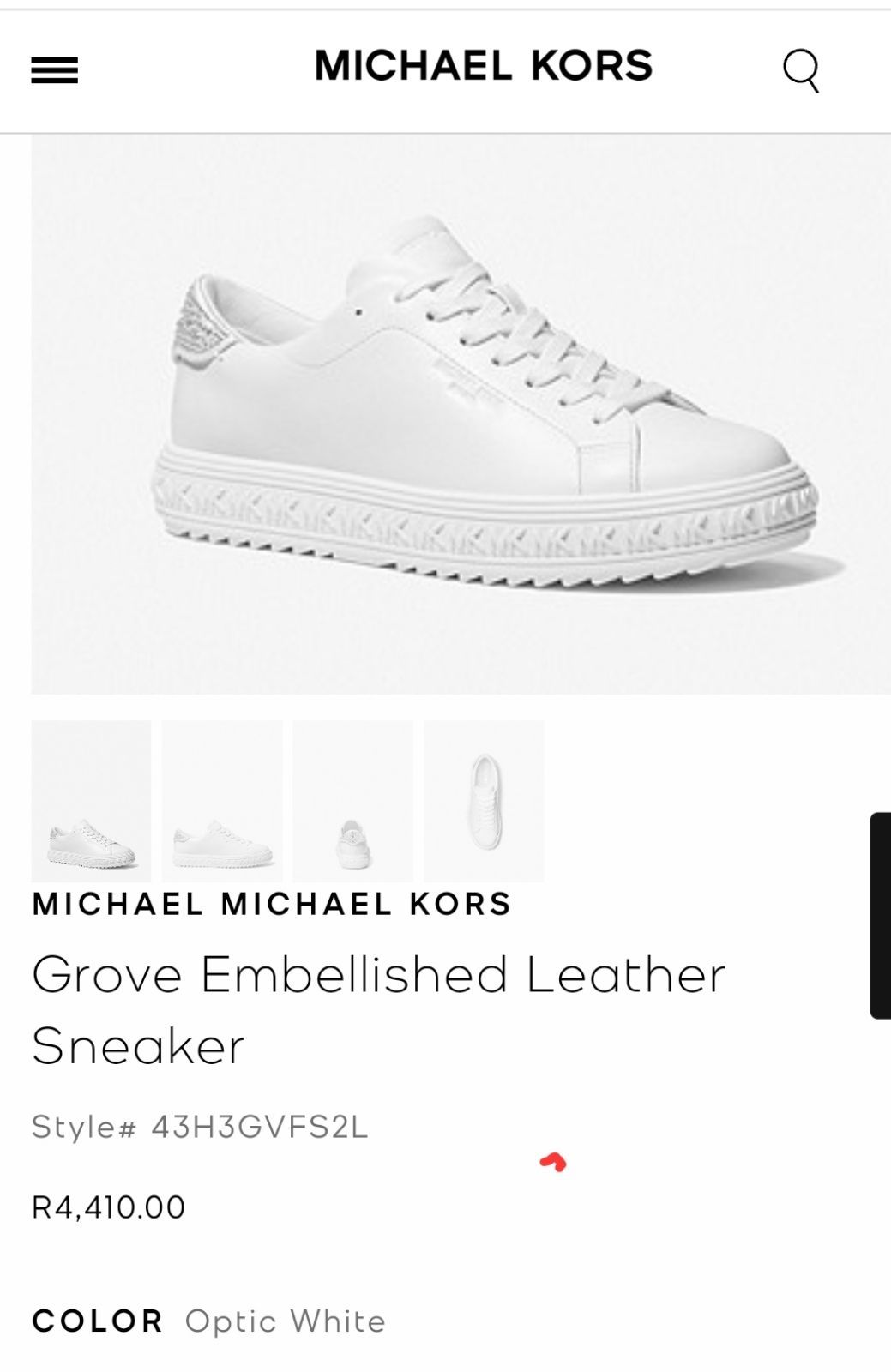 Women | Genuine Michael Kors grove leather snea | YAGA