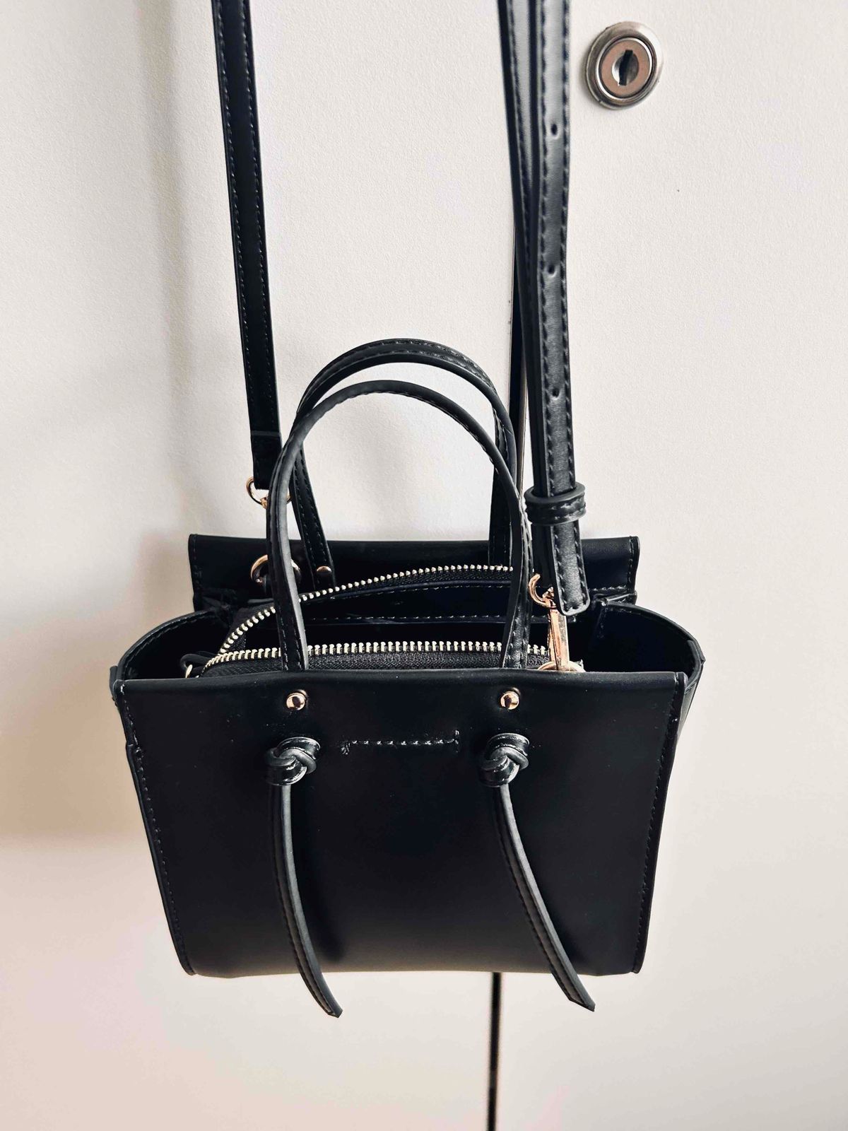 Knotted mini city online bag zara