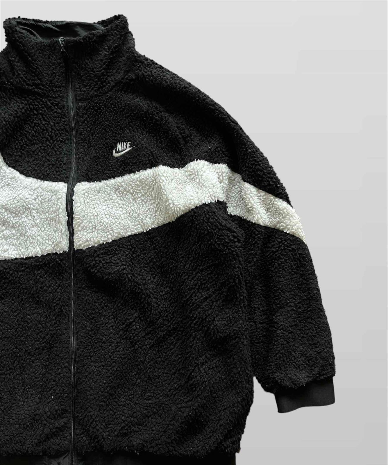 偽*名様 Y's for men jacket Boa Black cotton Men | Nike Big Swoosh Reversible Boa Jacket | YAGA