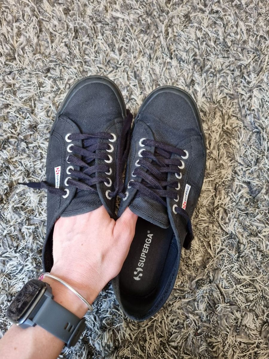 Superga black clearance on feet