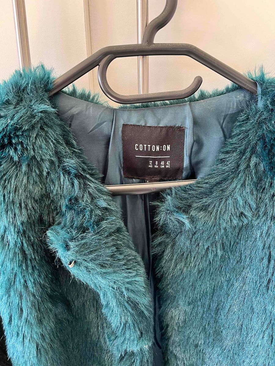 Women Cotton On Emerald Green Faux Fur Jacket Yaga SA