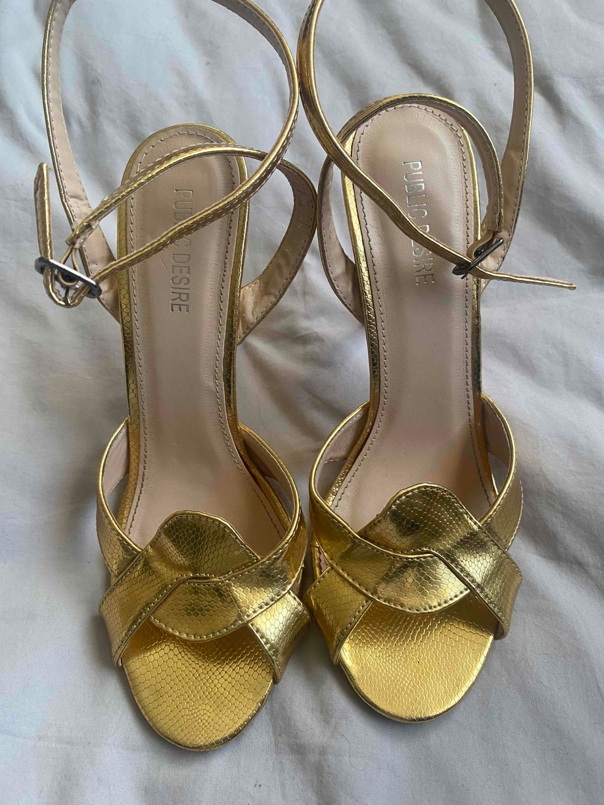 Public desire hotsell gold heels