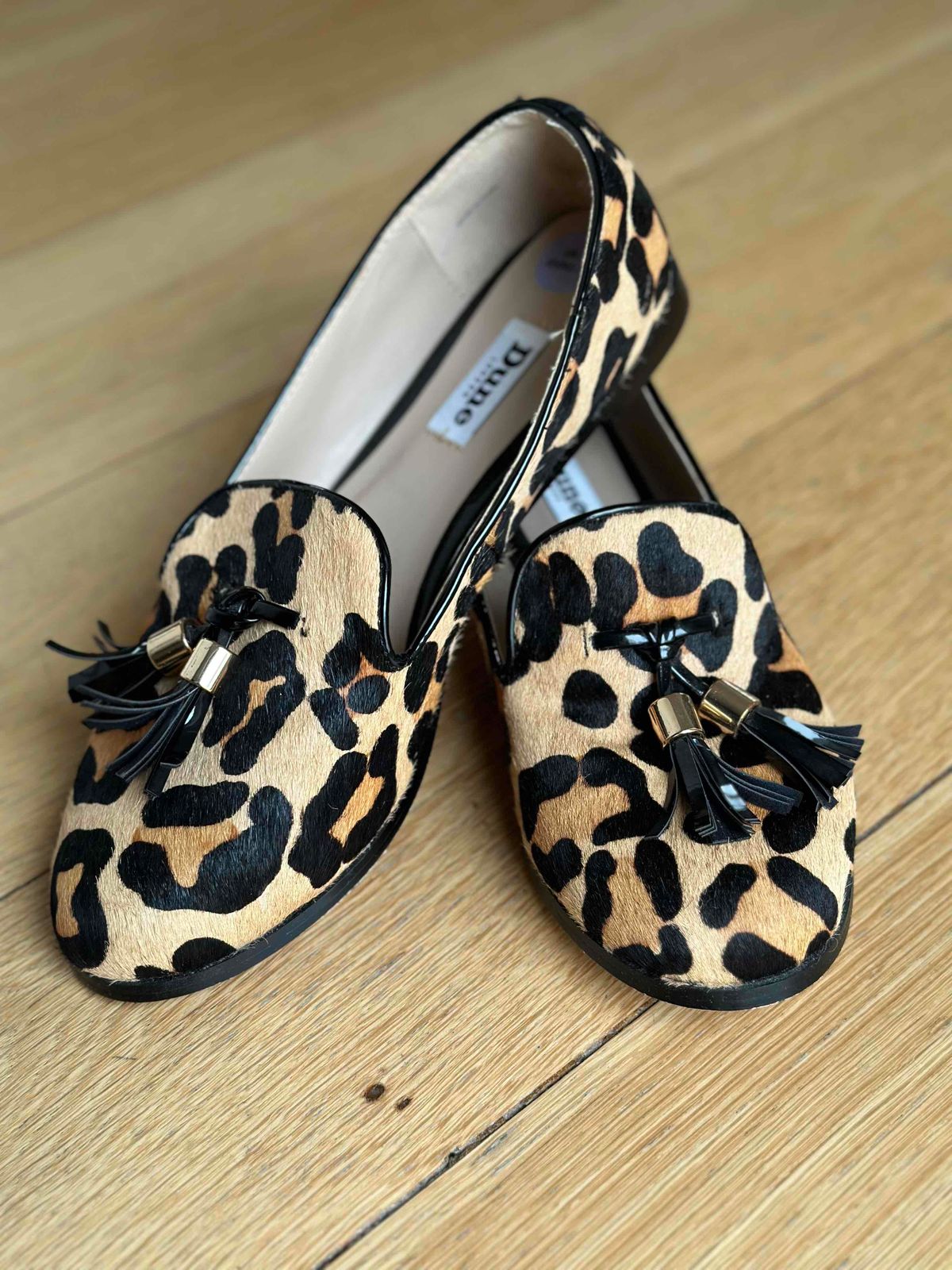 Dune leopard clearance print loafers