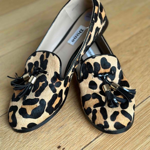 Dune leopard sale loafers