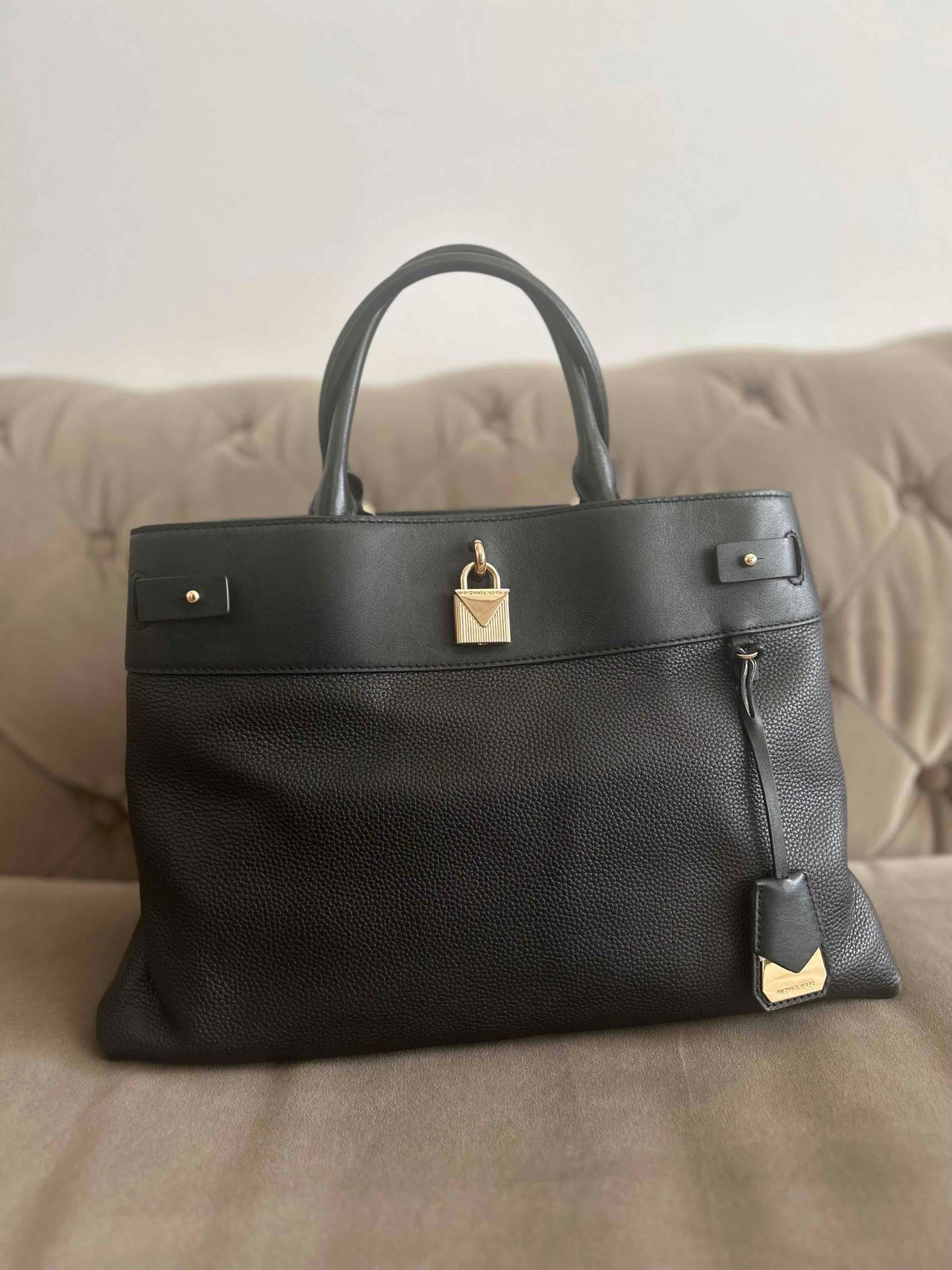 Michael kors gramercy polished leather clearance satchel