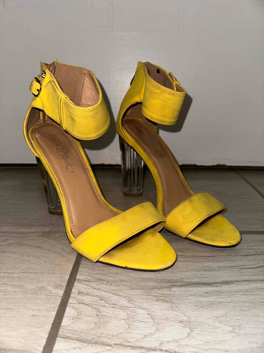 Yellow and sale black high heels