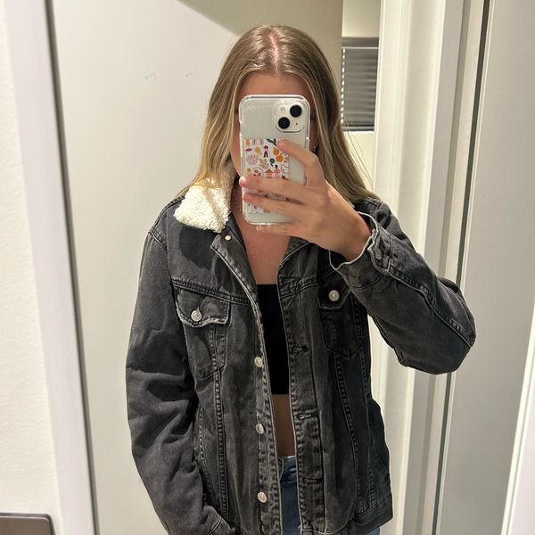 Topshop jean 2025 jacket with fur