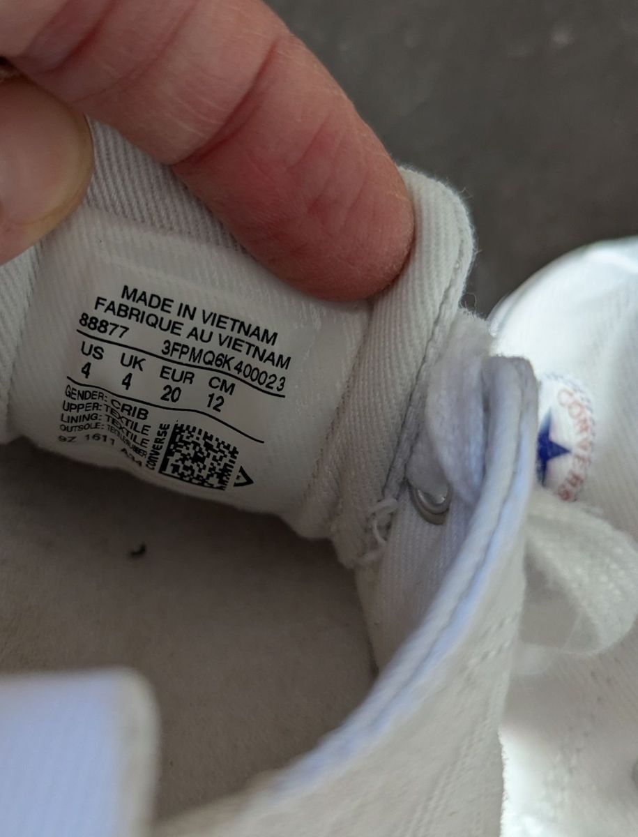 Kids Baby Converse Shoes 12cm baby size Yaga SA