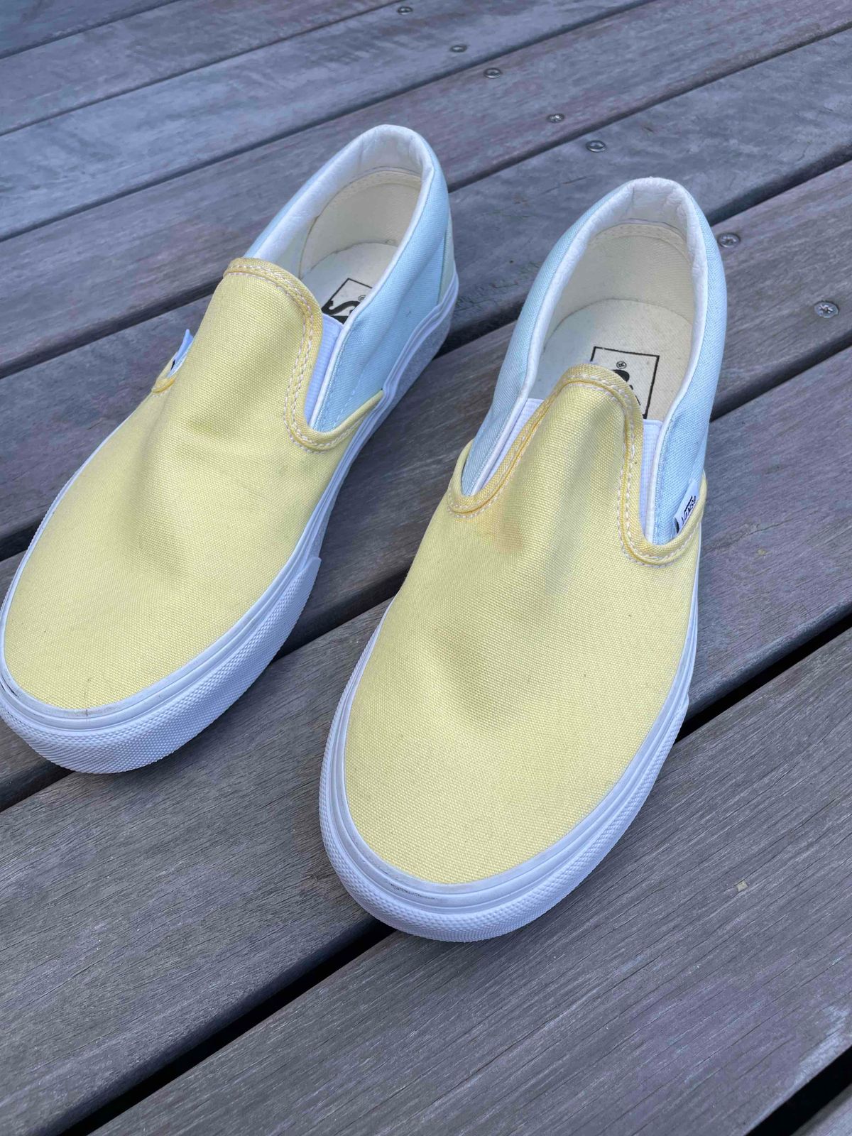 Light yellow clearance vans slip on