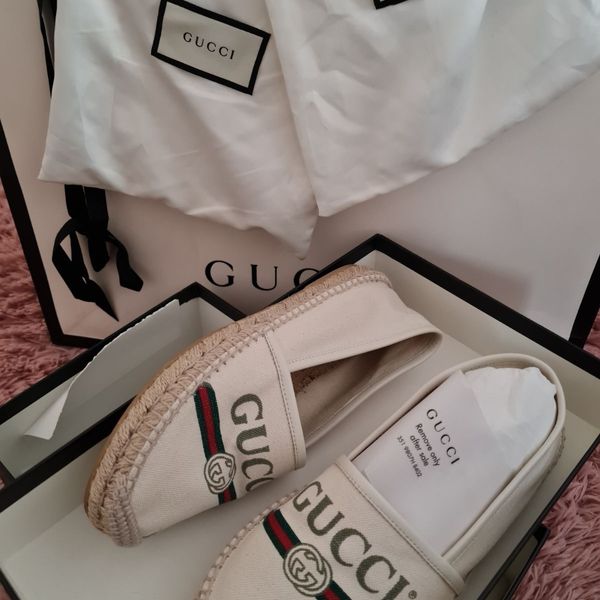 Gucci logo sale canvas espadrilles