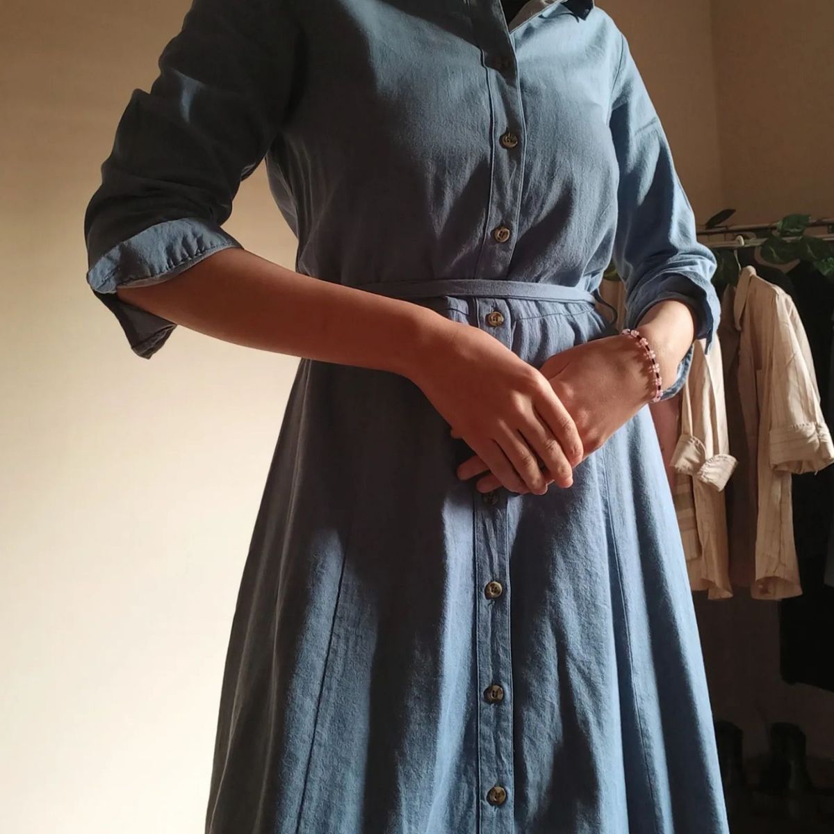 Blue foshini light denim dress