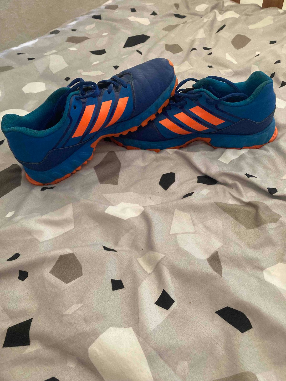 Adidas blue and orange hockey shoes best sale