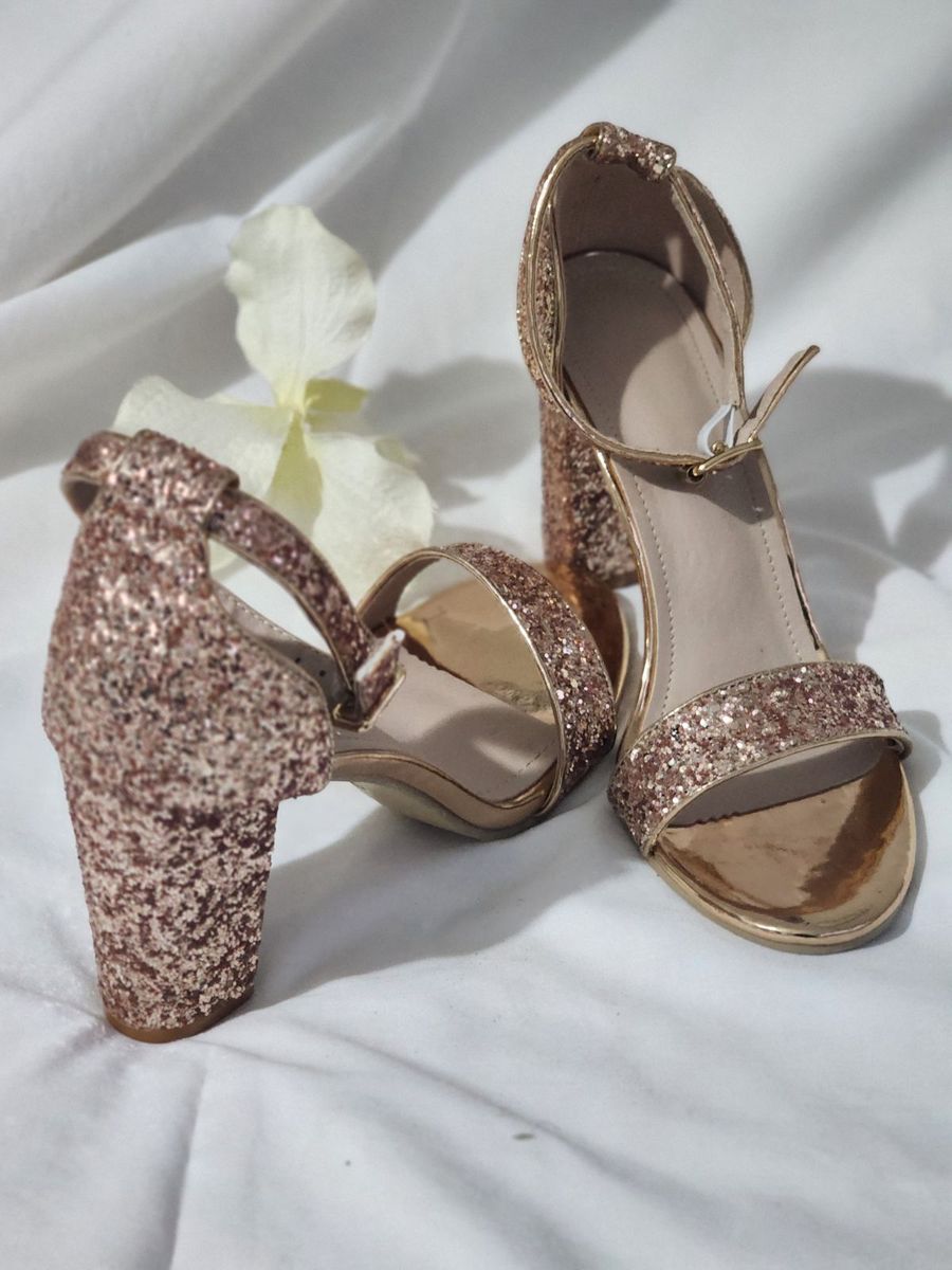 Glitter heels shop rose gold