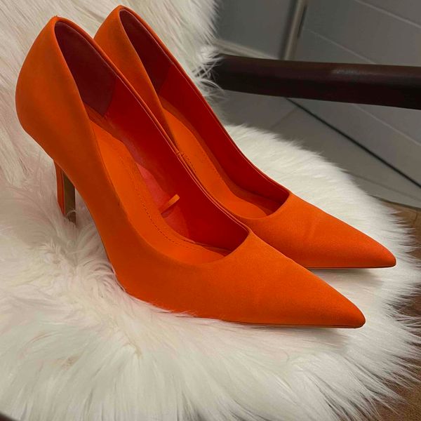 Women ZARA Orange heels with pointy toes Medi Yaga SA