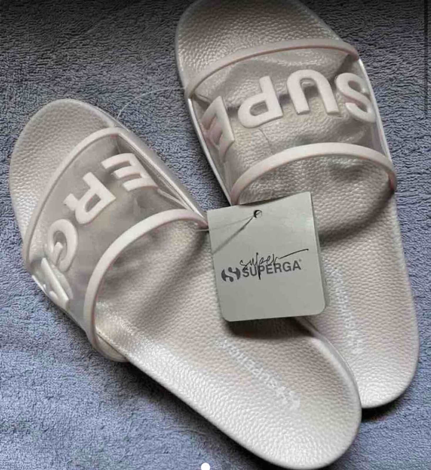 Superga clearance silver slides