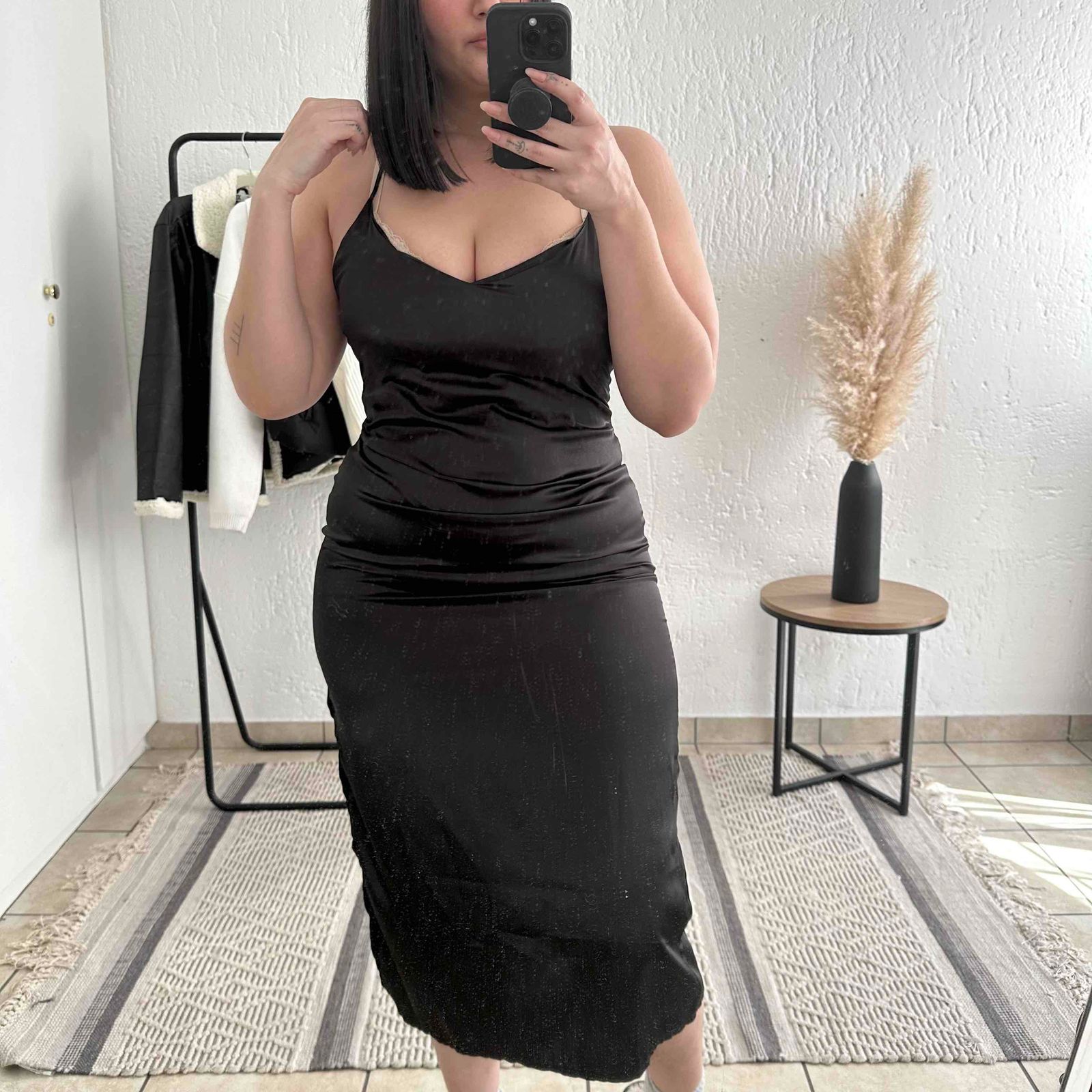 silk dresses the fix The FIX Women's Black Satin Maxi Dress