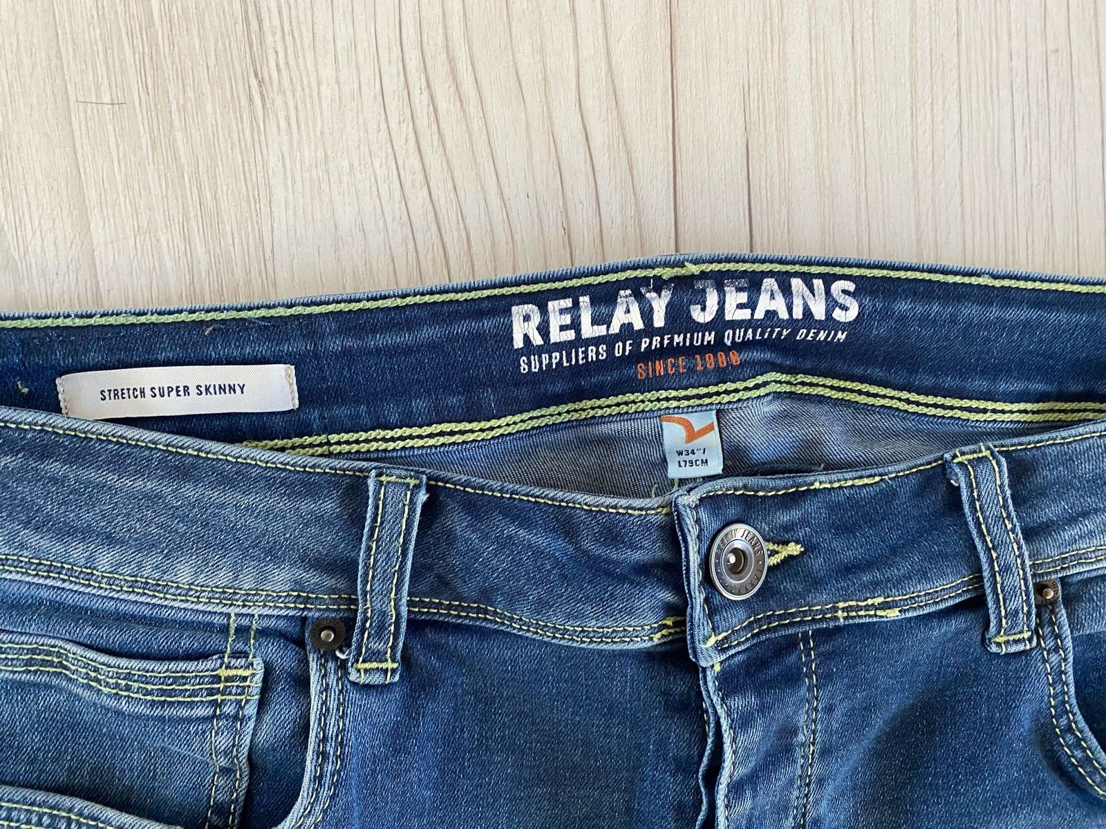 Men Relay Jeans Super Skinny Blue 34w YAGA