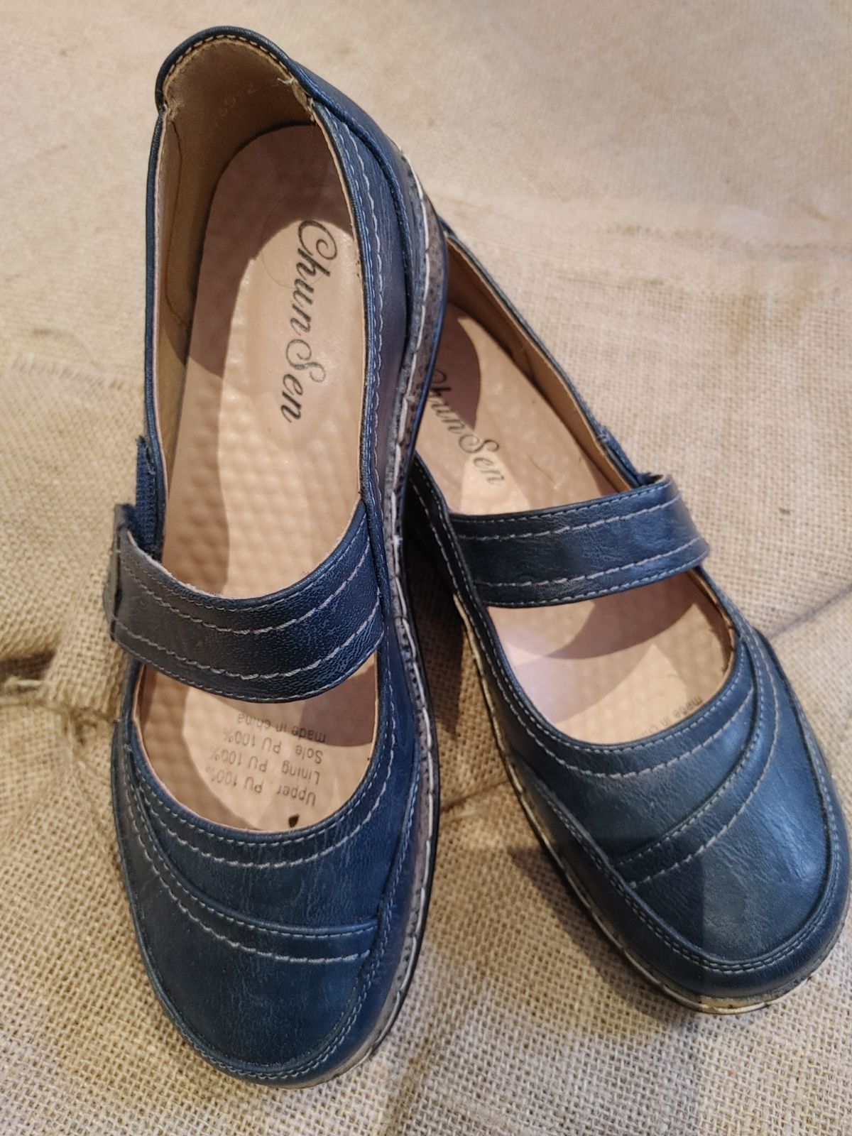 Women Chun Sen leather light navy brand new s YAGA