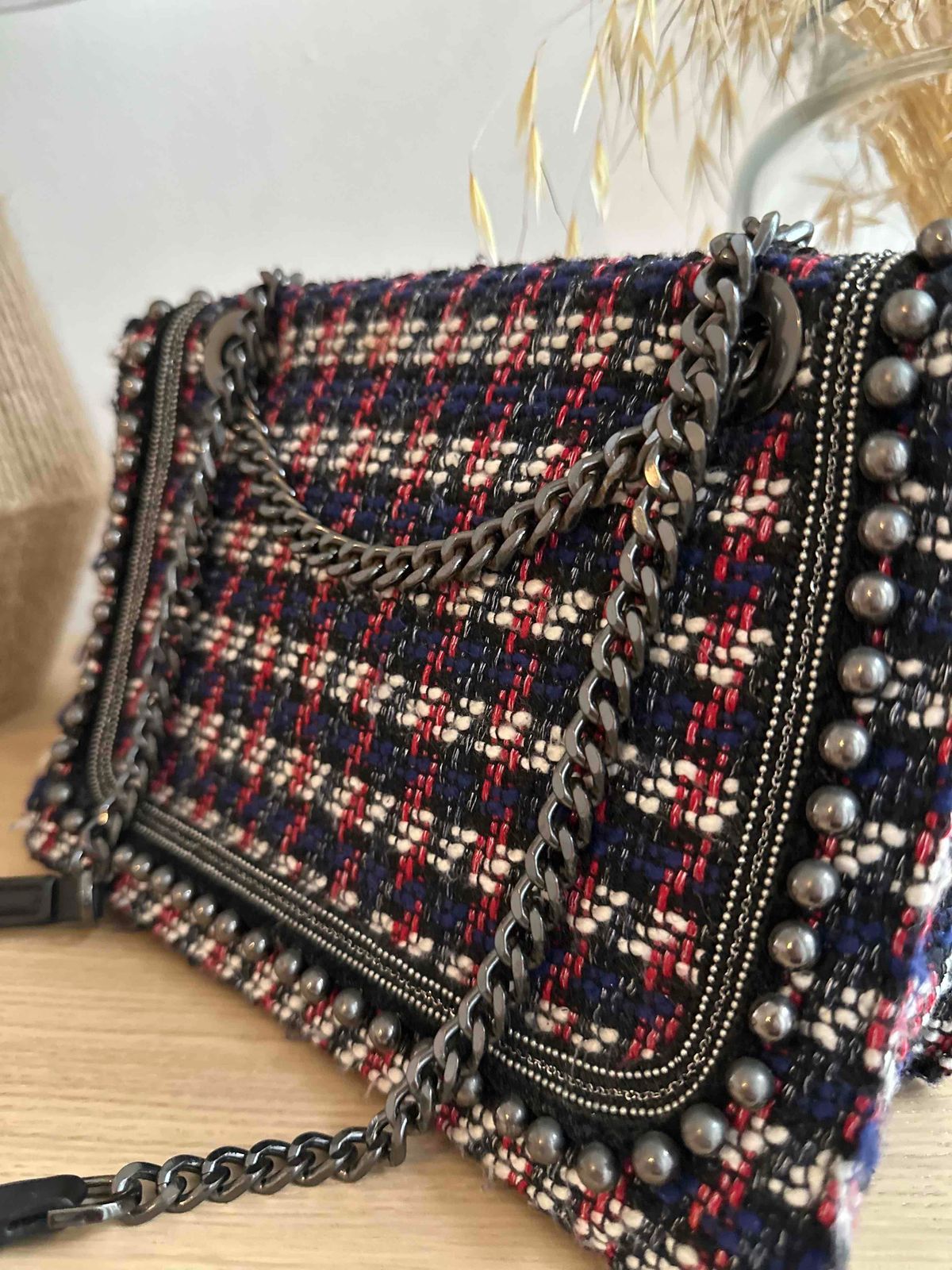 Tweed bag online zara