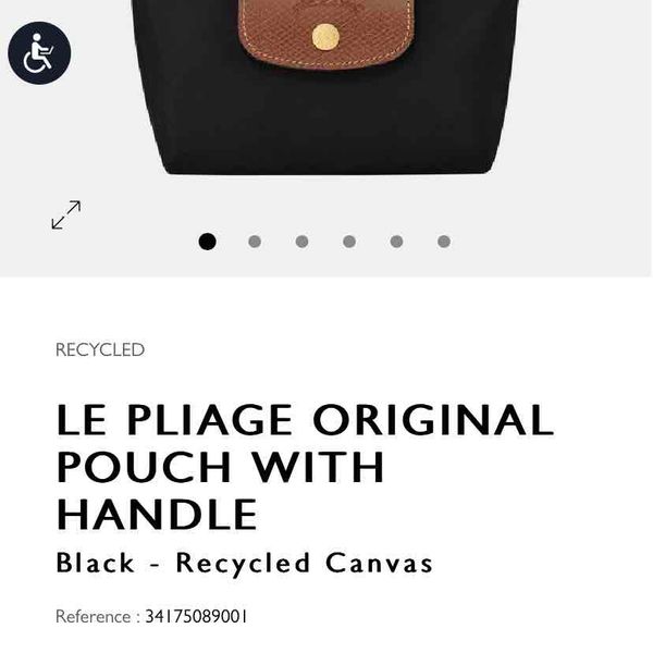 Le Pliage Original Pouch with handle Black - Recycled canvas (34175089001)