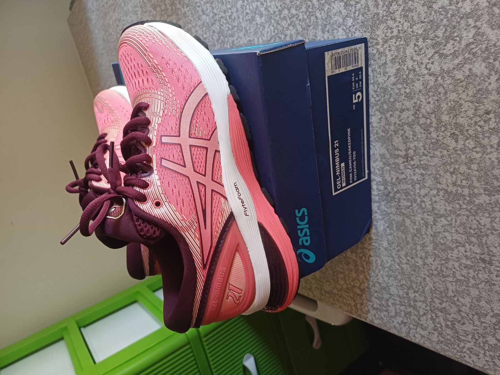 Asics gel-nimbus 21 women's running shoes 2024 pink cameo/baked pink