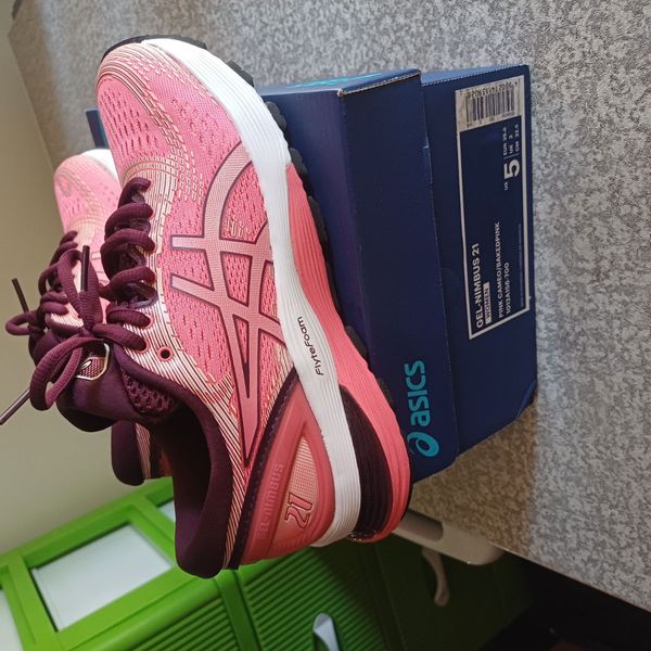 Asics gel-nimbus 21 women's clearance running shoes pink cameo/baked pink