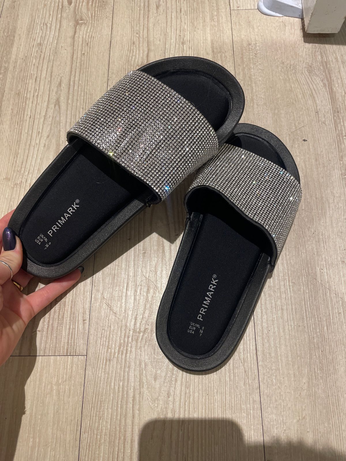 Primark Sandals Primark Sparkly Sliders Diamante Embellished