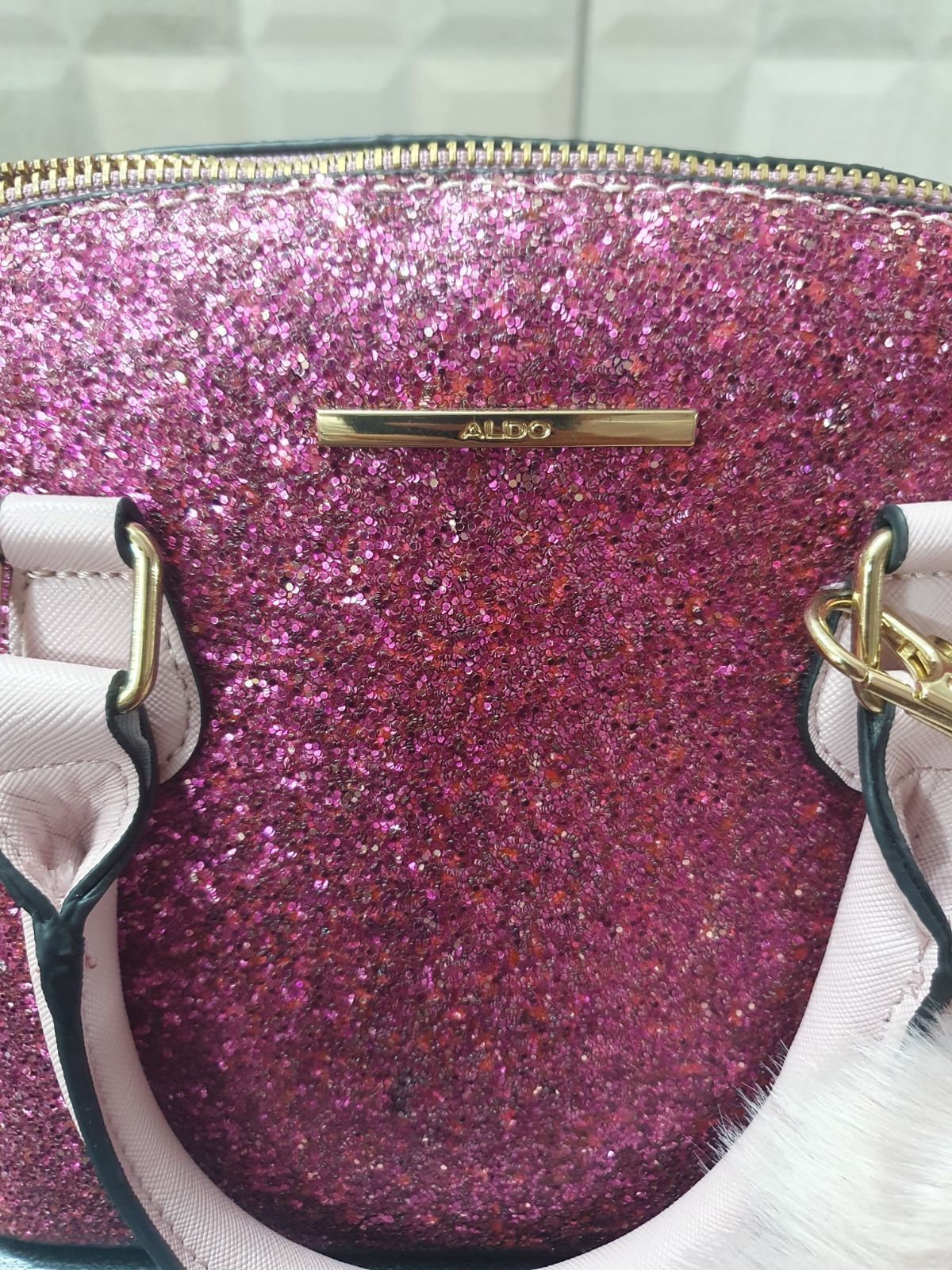 Aldo pink hot sale glitter purse